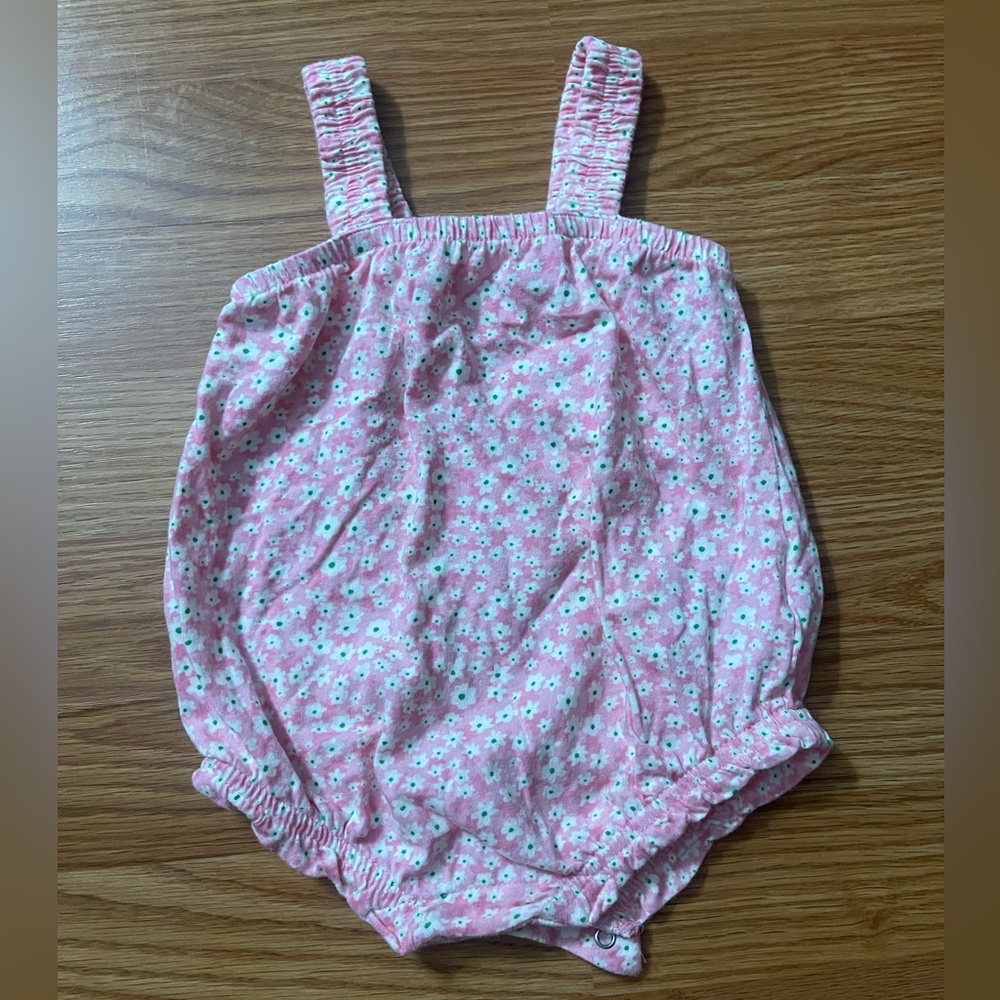 Old Navy Pink Floral Bubble Romper